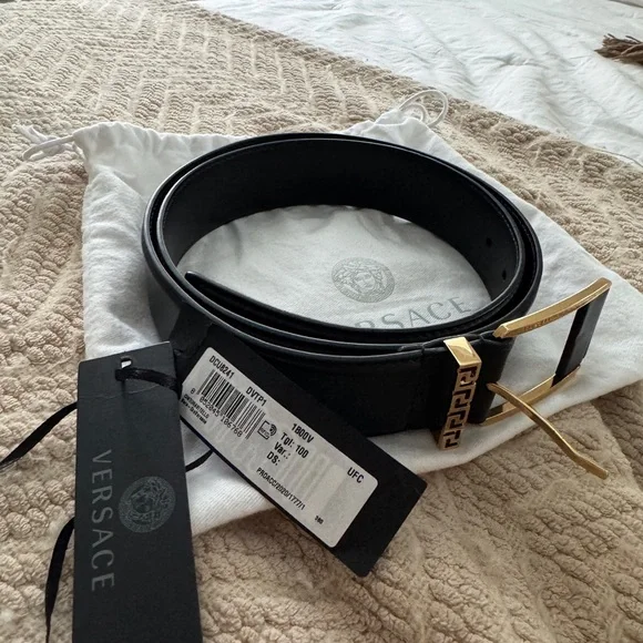 Versace Greca Leather Men’s Belt 4 CM - Picture 4 of 4